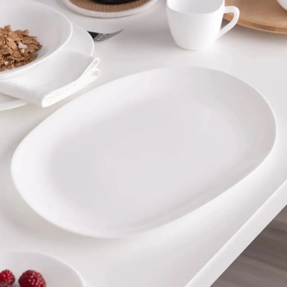 Altom Talerz do podawania ze szkła opalowego White harmony 35,5 x 26 cm