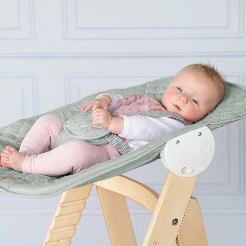Jasnozielono-naturalne krzesełko do karmienia Style Born Up 2in1 – Roba
