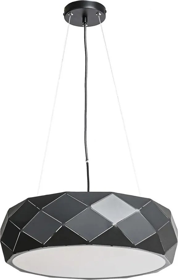 Lampa wisząca na przewodzie REUS 3xE27/40W/230V śr. 47 cm czarna
