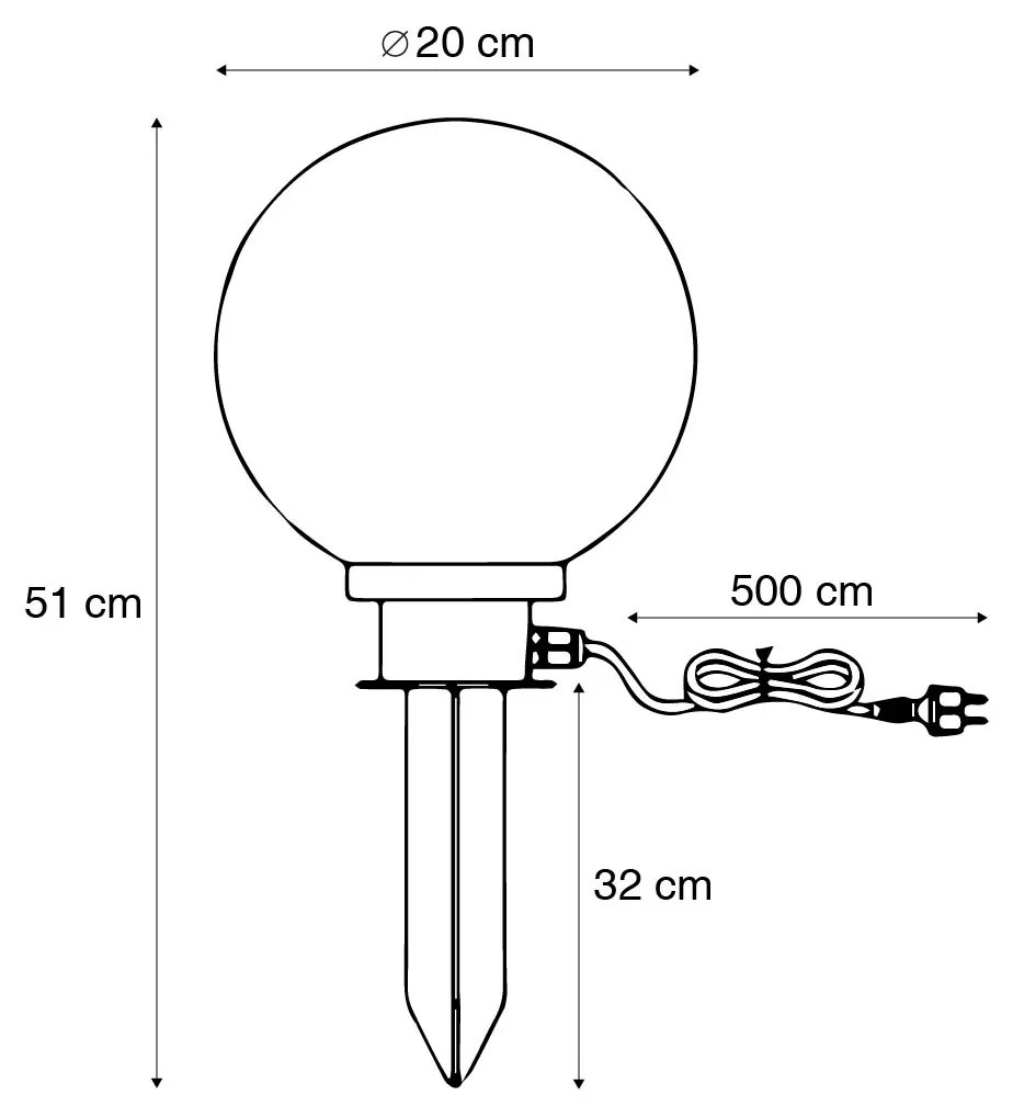 Zewnetrzna Nowoczesna lampa na szpilkę przydymiona 20 cm IP44 - Moshi Nowoczesny Oswietlenie zewnetrzne