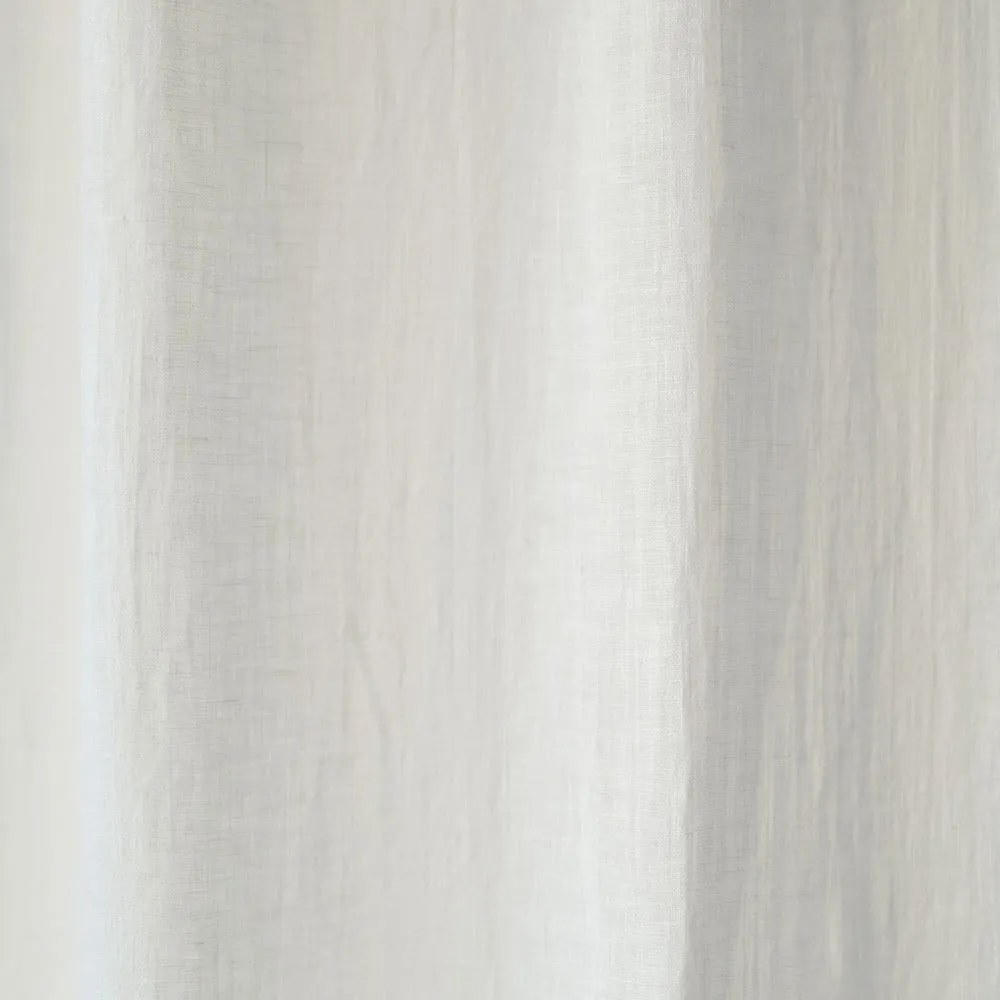 Biała lekka lniana zasłona z przeszyciem tunelowym Linen Tales Daytime, 250 x 130 cm