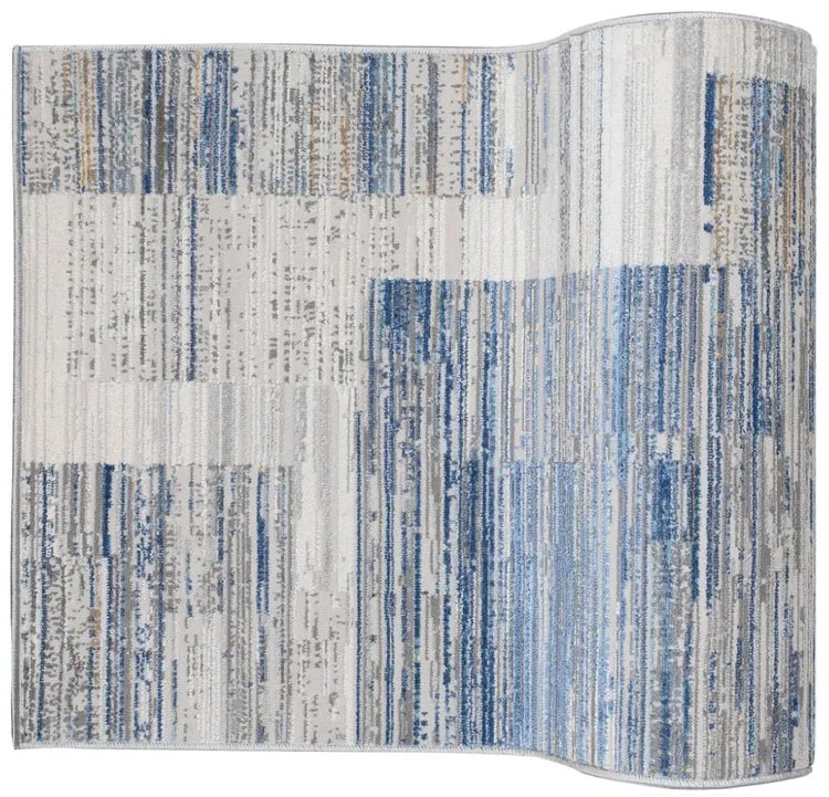 Szaro-niebieski geometryczny chodnik nowoczesny N0-T39
