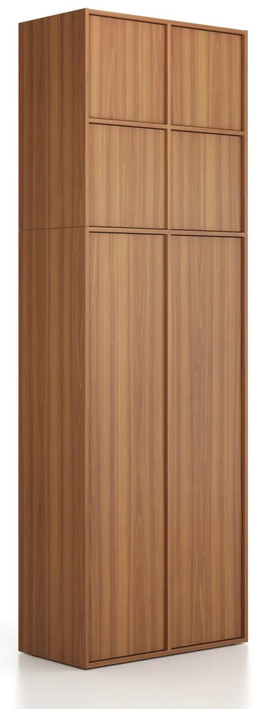 Nadstawka do szaf FRAME, 4x drzwi, 872 x 450 x 854 mm, PUSH-lock, orzech