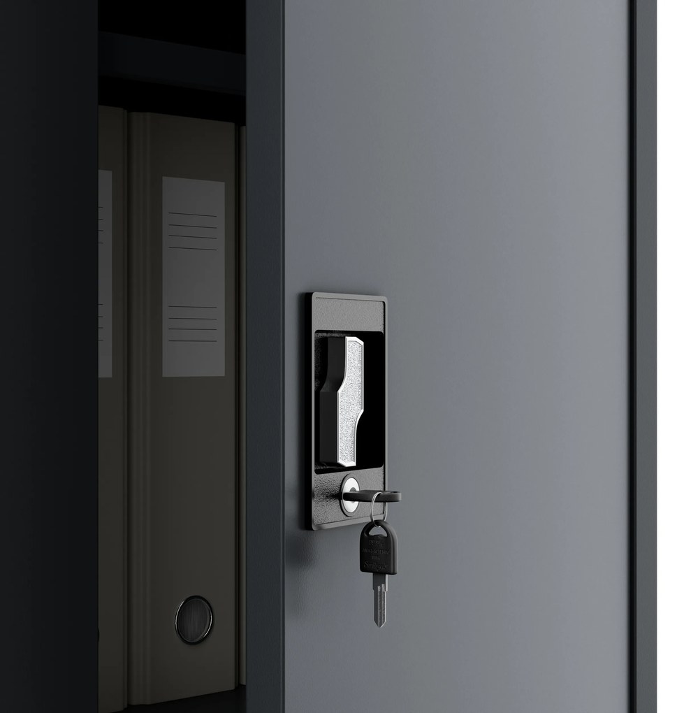 Szafa gospodarcza metalowa DAWID, 900 x 1850 x 450 mm, antracytowa