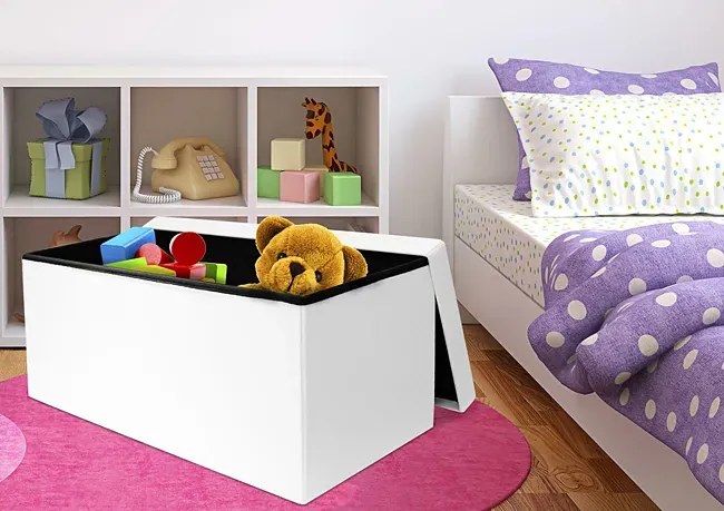 Biała pufa otwierana ekoskóra C5-D39