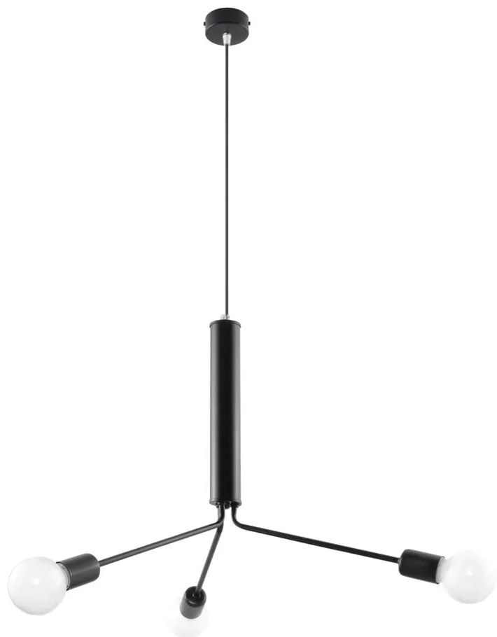 Czarna lampa wisząca z metalowym kloszem ø 74 cm Donato – Sollux