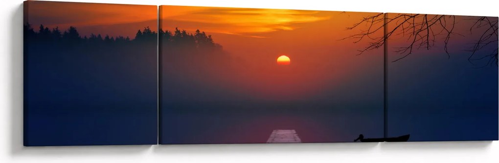 Obraz mostu o zachodzie słońca (170x50 cm)