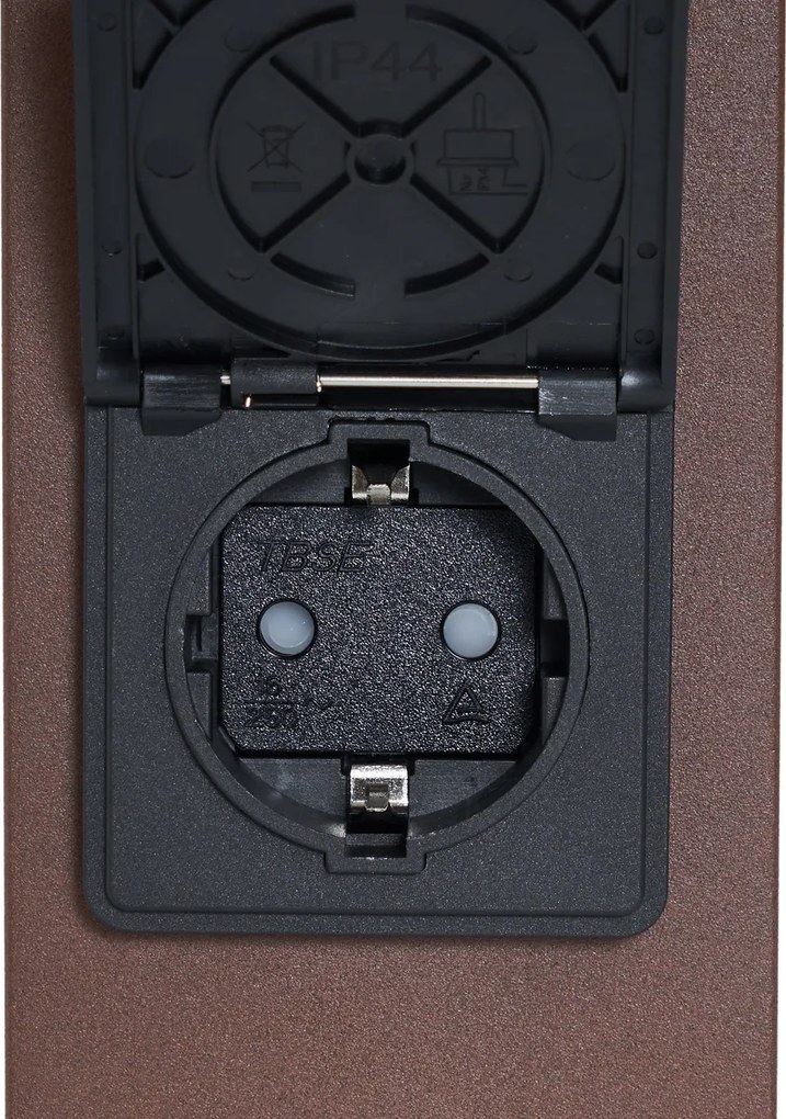 Przemysłowy słupek oświetleniowy zewnętrzny rdzawy brąz z przydymionym szkłem 50 cm z czujnikiem zmierzchu - Dania