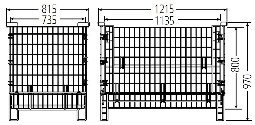 Wanzl Kosz paletowy PC 1000/1, składana ścianka