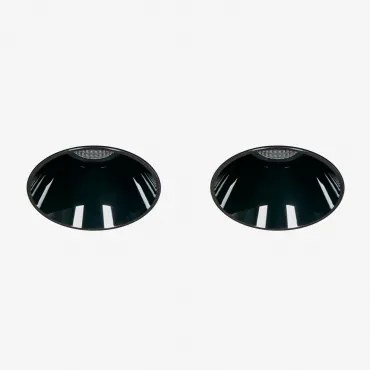 Pack 2 Wpuszczanych Downlightów Led Bezramkowych Trimless, Okrągłych Ø6,8 Cm, Wykonanych Z Aluminium Luisiana Czarna & 38º & Biały Neutralny 3500k & 1