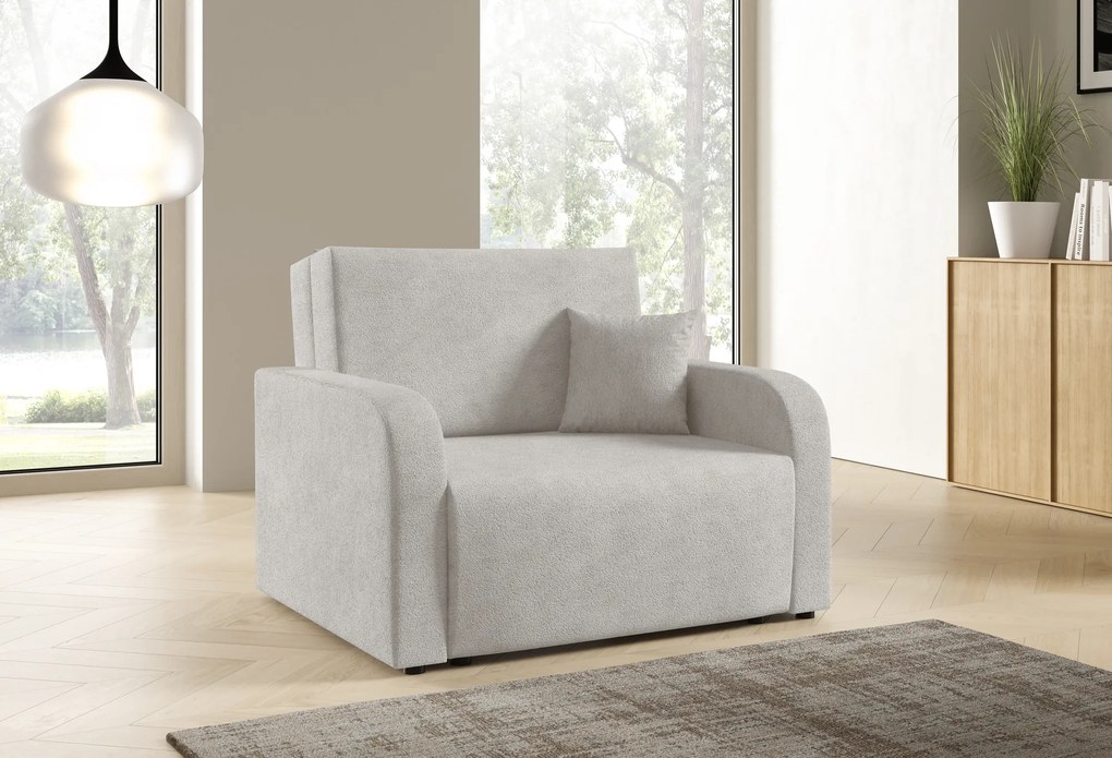 Fotel jednoosobowy Amerykanka rozkładany z funkcją spania Peri boucle