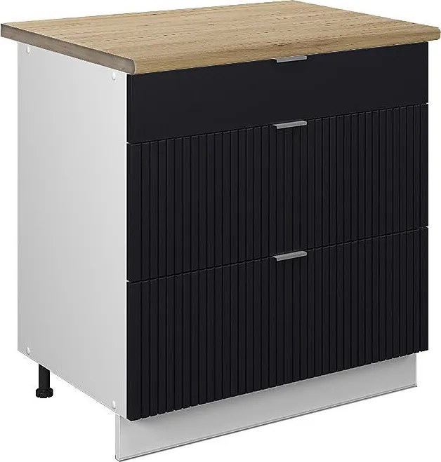 Szafka dolna do kuchni czarne paski 80x60x82 fame-line
