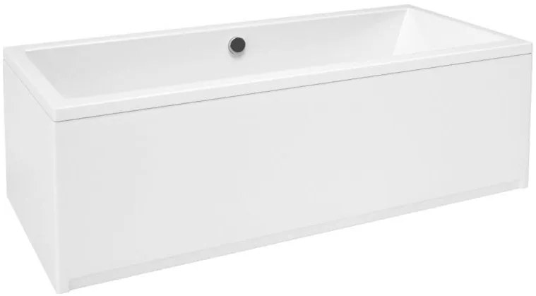 Wanna prostokątna 170 x 75 cm biała do zabudowy odpływ na środku + obudowa INDO MASSI