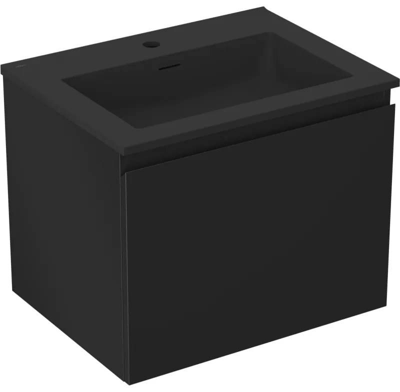 Mexen Orio szafka łazienkowa 60 cm z umywalką Otis, 1 szuflada, czarna mat - 91A10-06047-1-BF71-W18M71