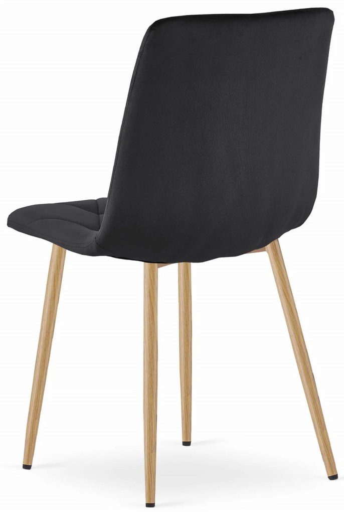 Czarne krzesło do kuchni LIBRA aksamitne