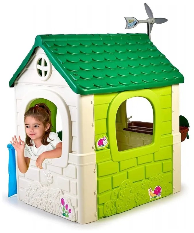 Feber domek ogrodowy eco karmnik segregacja odpadów imitacja panelu słonecznego