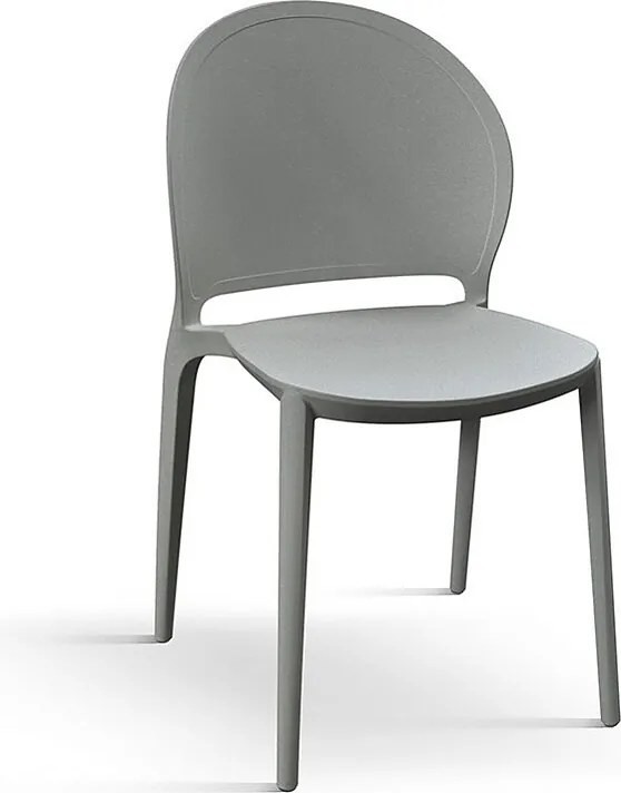 Zestaw 4 szarych krzeseł z polipropylenu - MARBELLA