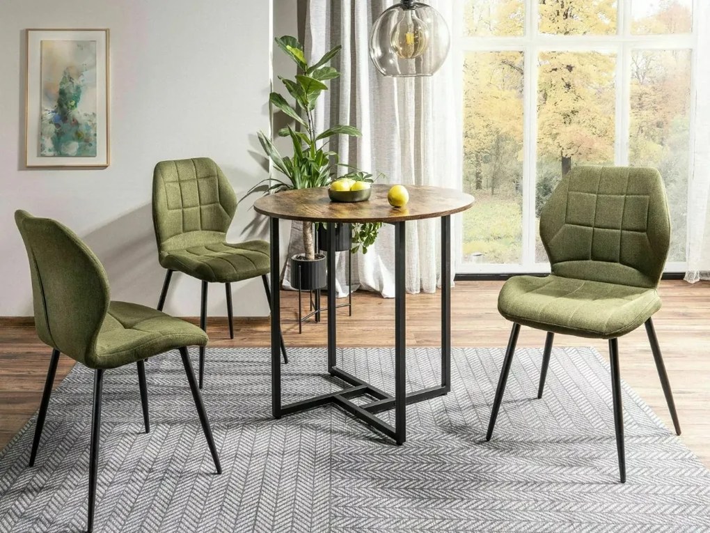Okrągły stół jadalniany ALTO II 80 cm, dekor rustykalny brązowy
