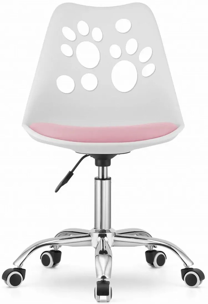 Biało-różowe do biurka krzesło dla dziewczynki F3-M79