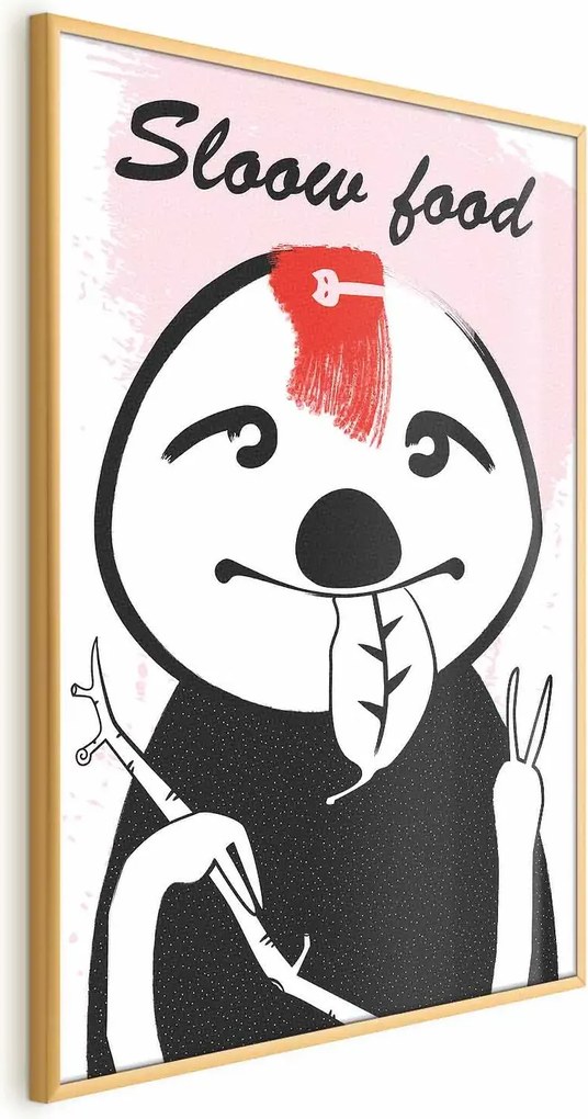 Plakat Leniwiec trendsetter 29,7x42 cm z ramą złotą bez marginesu ARTGEIST B