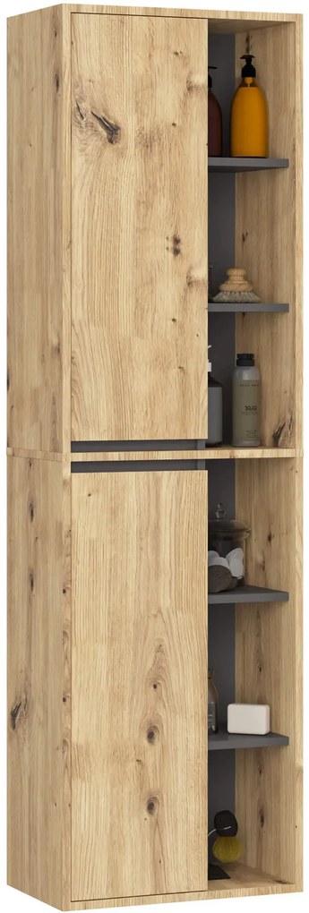 Komplet mebli łazienkowych dąb artisan+grafit A4-C71