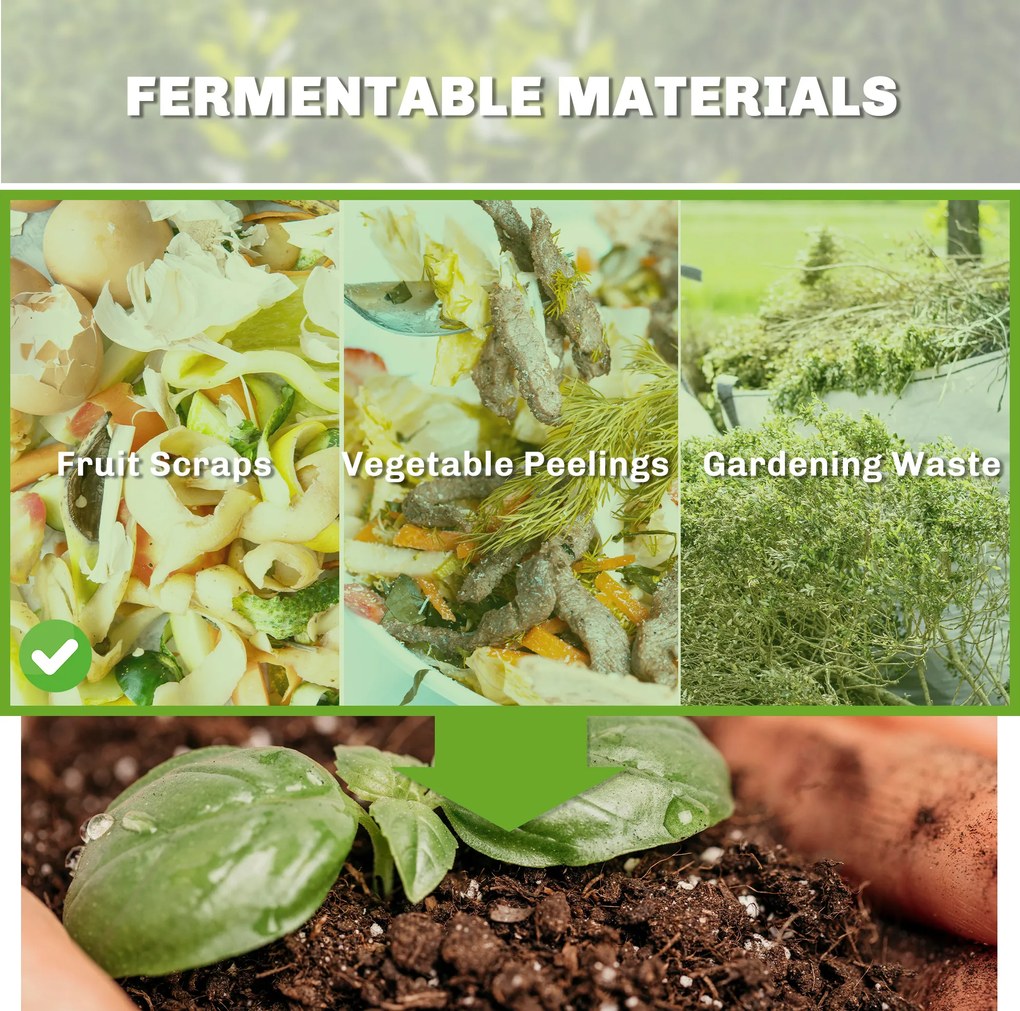 Outsunny Kompostownik Ogrodowy 240L, Trójkątny Pojemnik na Kompost z 3 Drzwiami, Czarny | Aosom PL