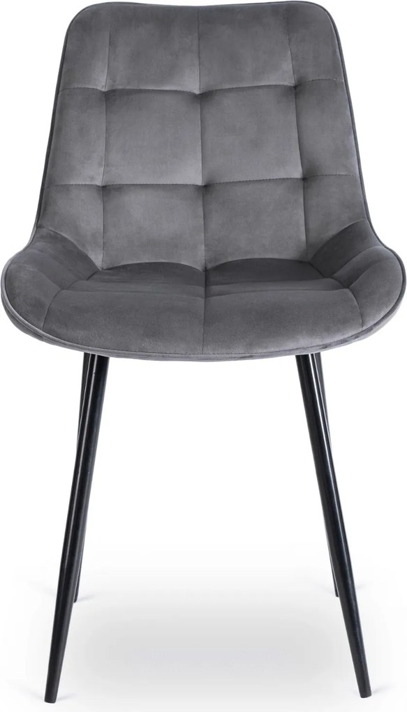 Zestaw Stół Okrągły Rozkładany HARRY 102-142 cm Dąb Artisan/Czarny i 6 Krzeseł Tapicerowanych CHRIS Szarych Nowoczesnych