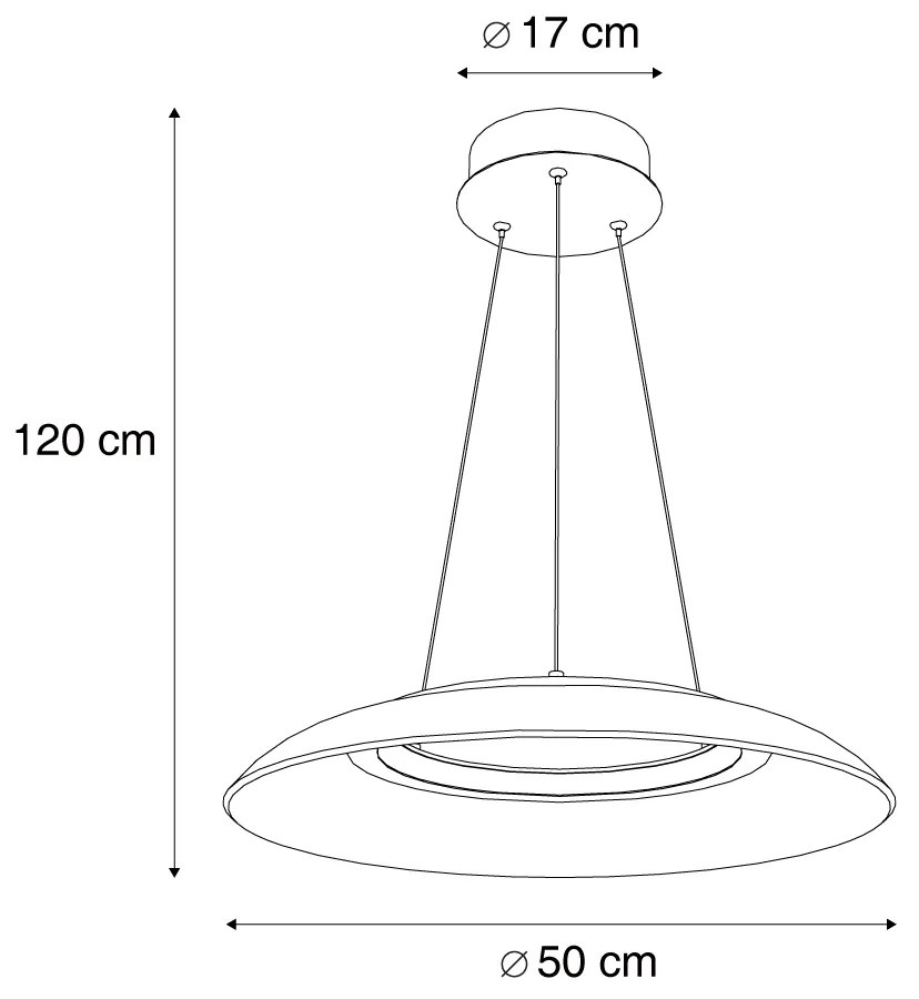 Designerska lampa wisząca złota i transparentna z 3-stopniową regulacją ściemniania - ScacrylicDesignerski Oswietlenie wewnetrzne