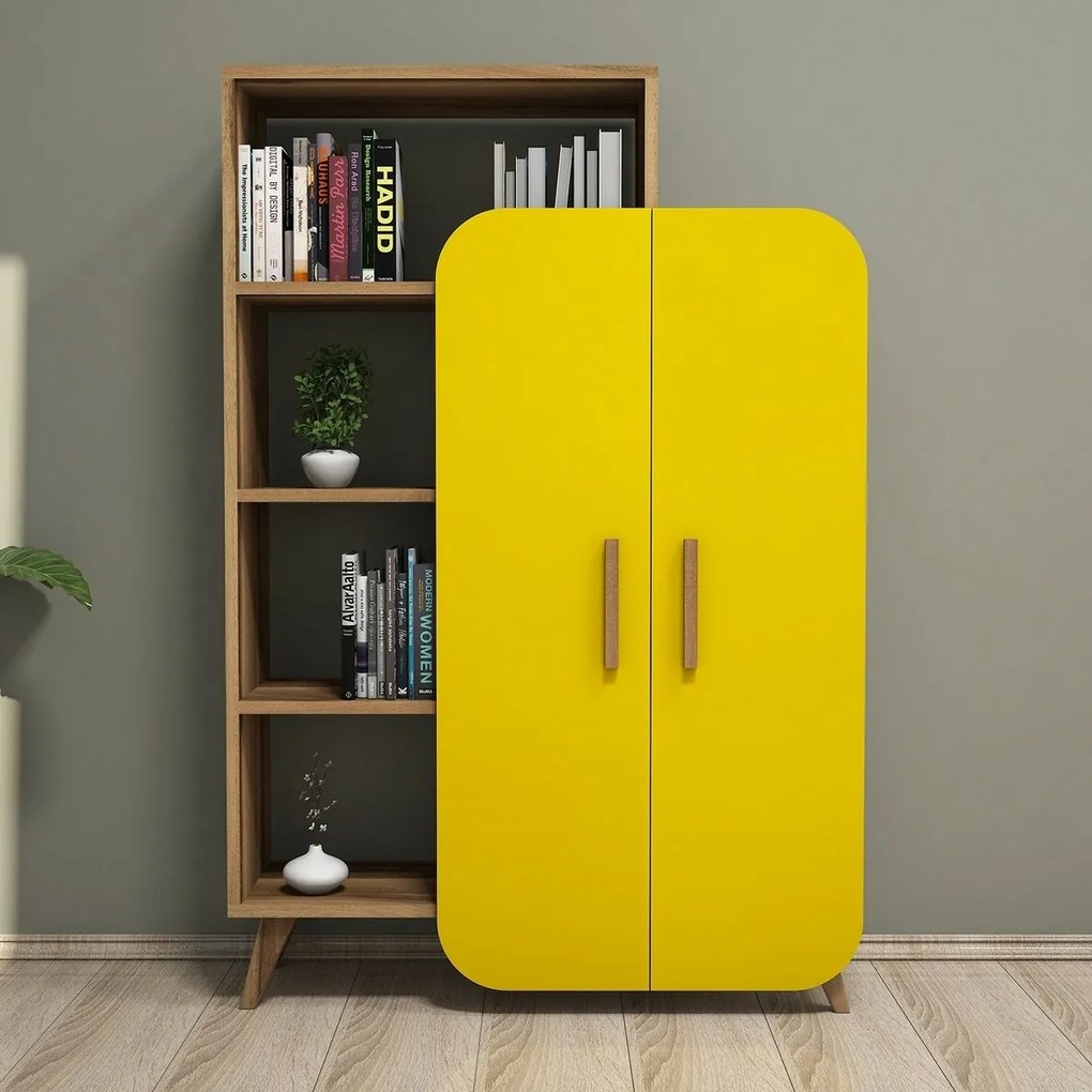 Biblioteka Form Yellow and Walnut