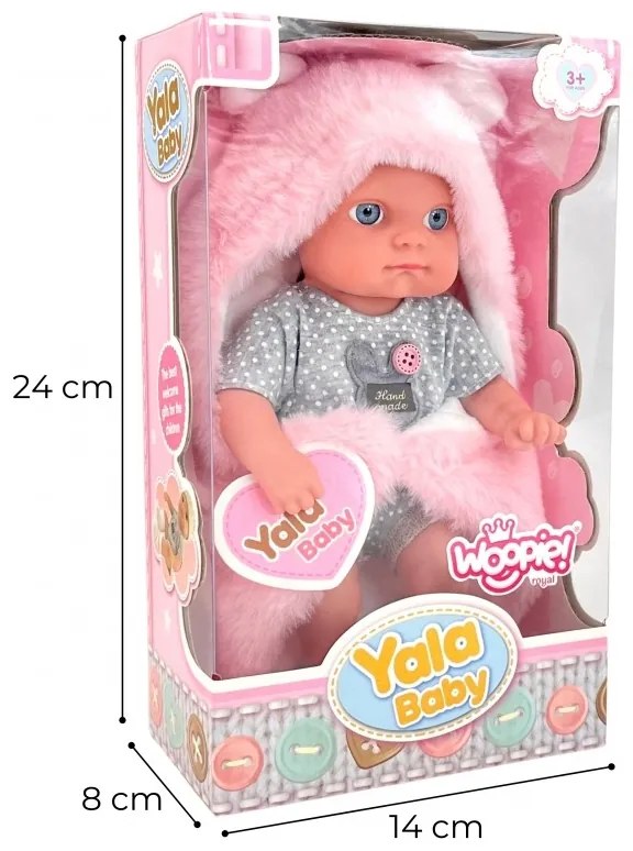 Woopie royal pierwsza lalka bobas z kocykiem króliczkiem 23 cm