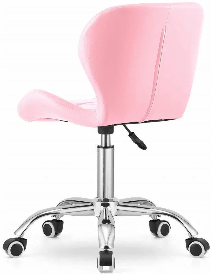 Różowy pikowany fotel obrotowy N2-N07