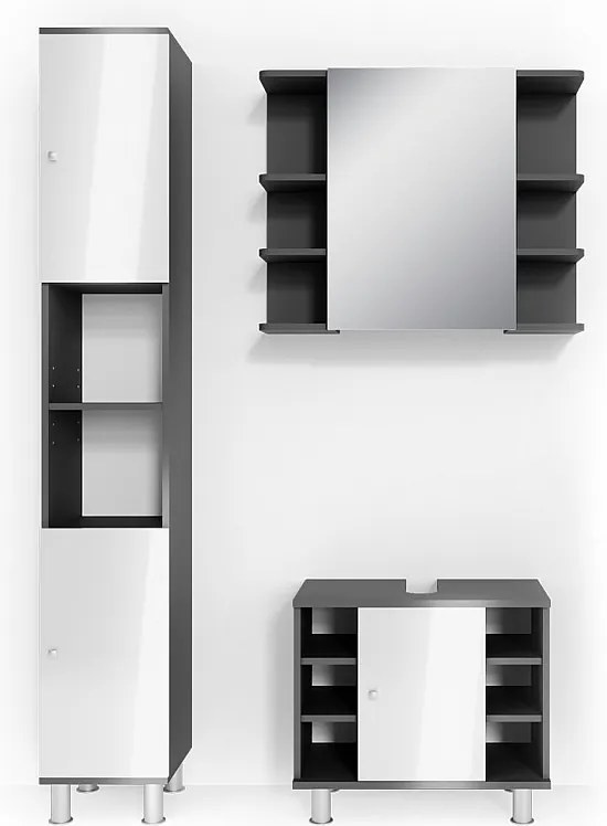 Zestaw mebli łazienkowych antracyt 60x32x54 fynn