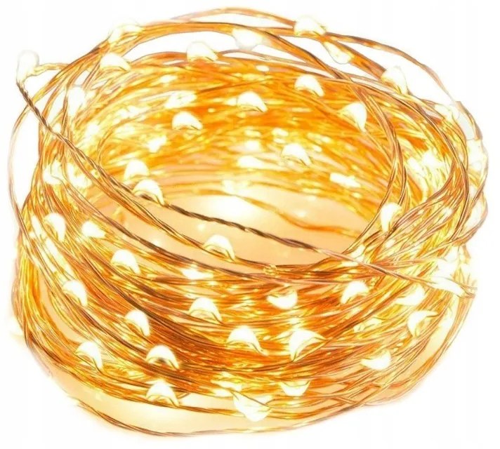 Świąteczny łańcuch świetlny 50 diod LED, ciepła biel