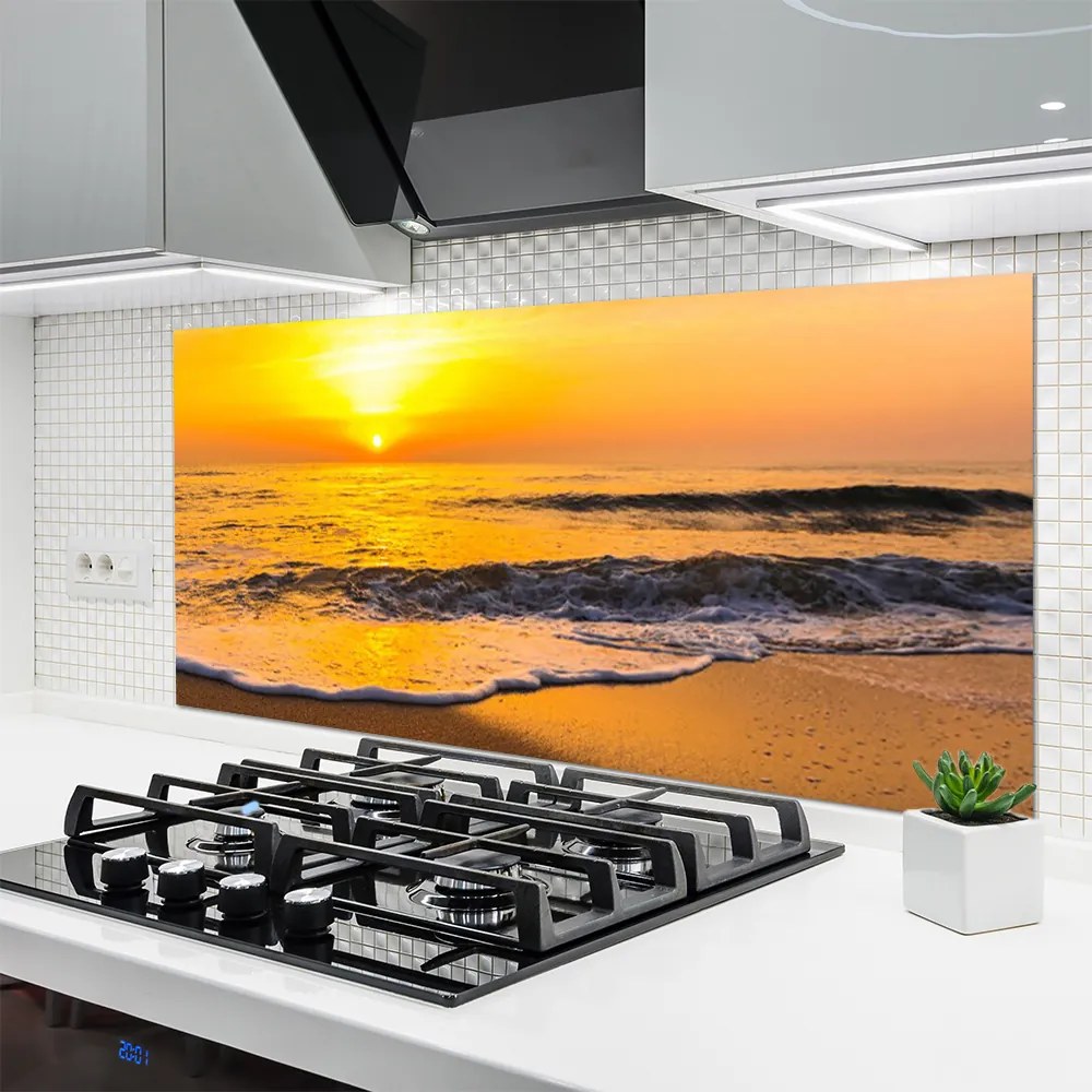 Panel Szklany do Kuchni Cichy Wieczór Nad Morzem