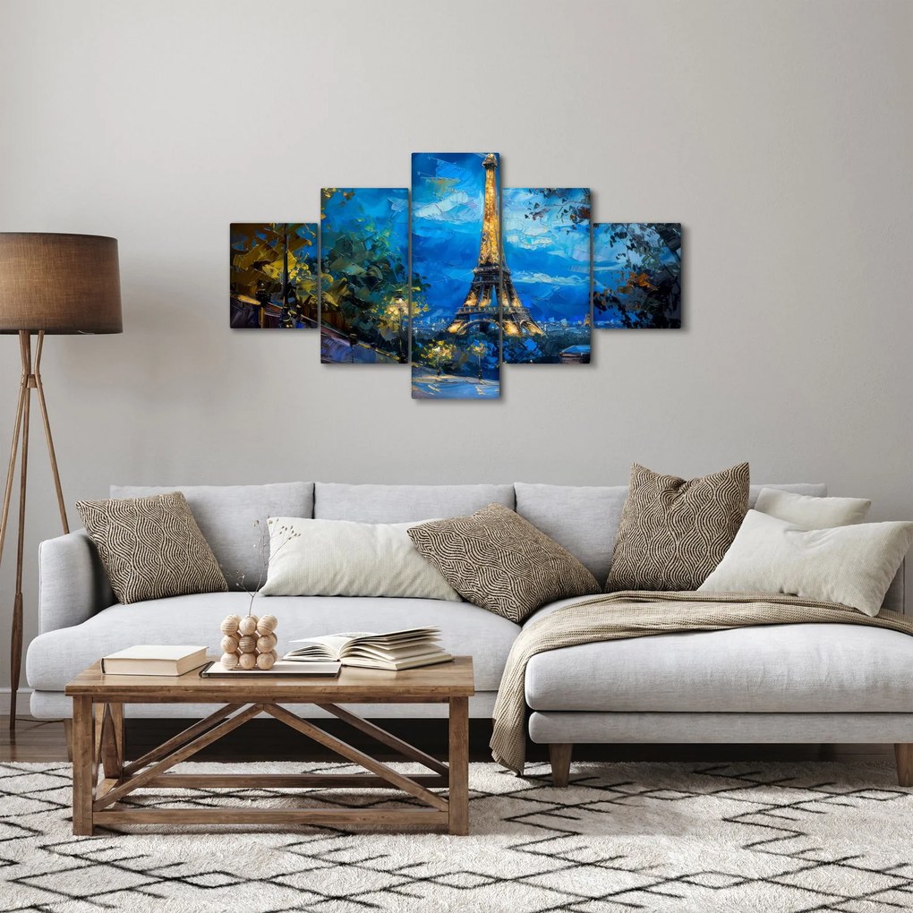 Obraz - Obraz olejny przedstawiający wieżę Eiffla (125x70 cm)