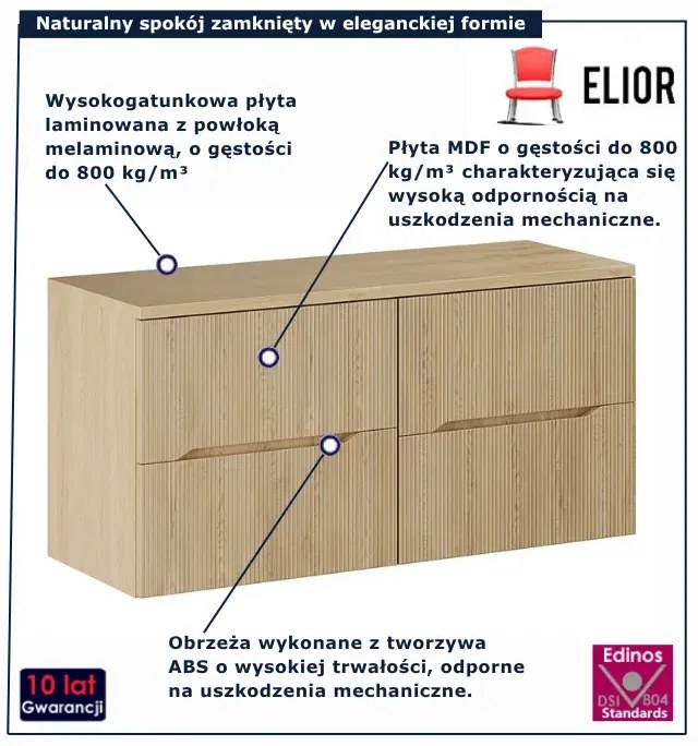 Szafka pod umywalkę z szufladami dąb Cremona P9-H60