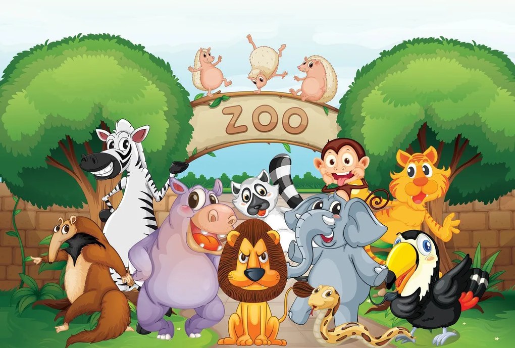 Fototapeta - Wesołe Zoo (196x136 cm)