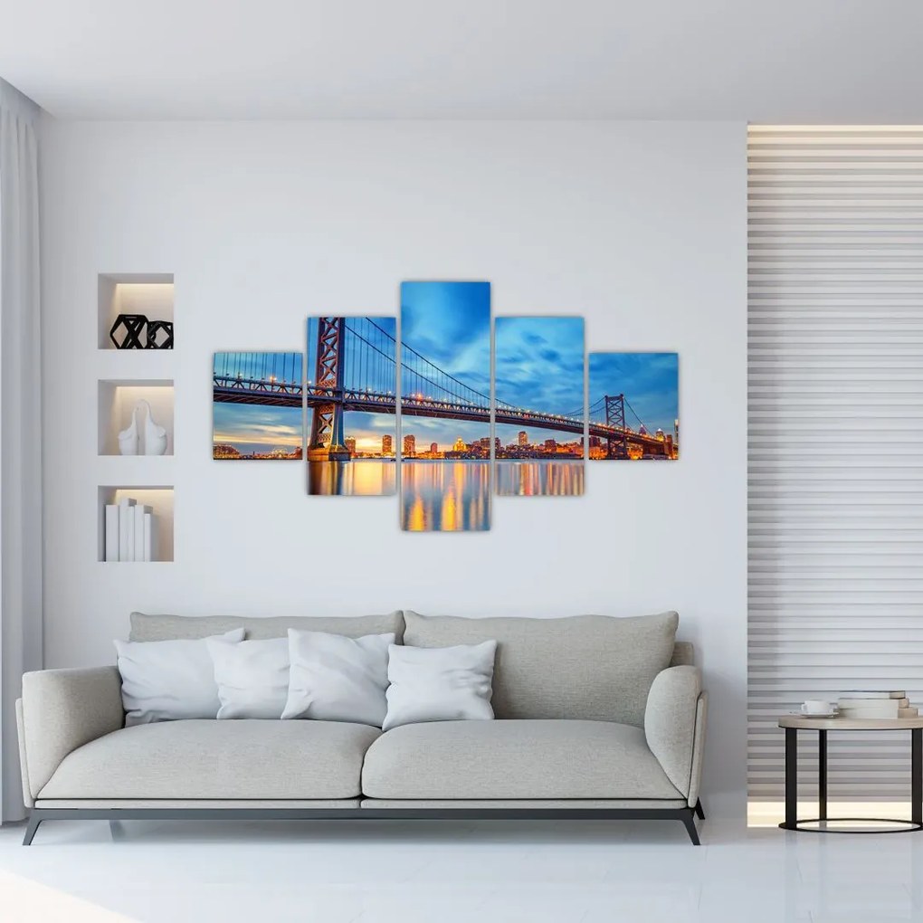 Obraz - Most Benjamina Franklina, Filadelfia (125x70 cm)