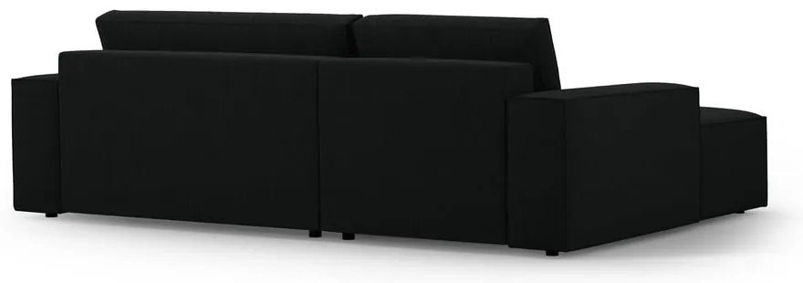 Czarny rozkładany narożnik z materiału bouclé (lewostronny) Jodie – Micadoni Home