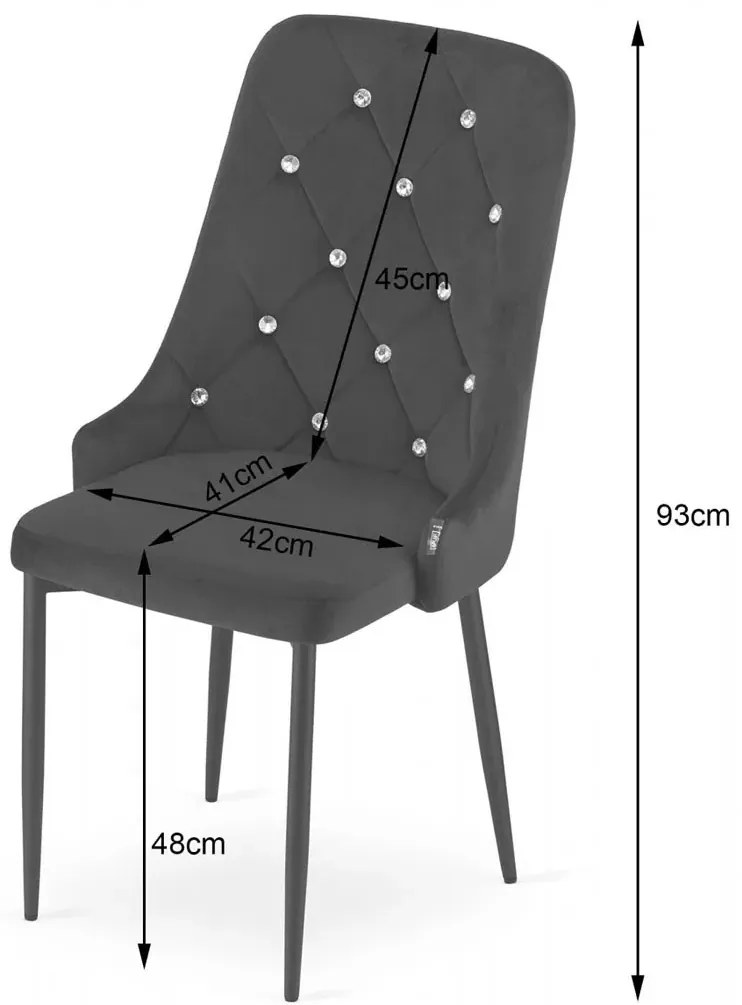 Czarne stylowe krzesło w stylu glamour S4-A60