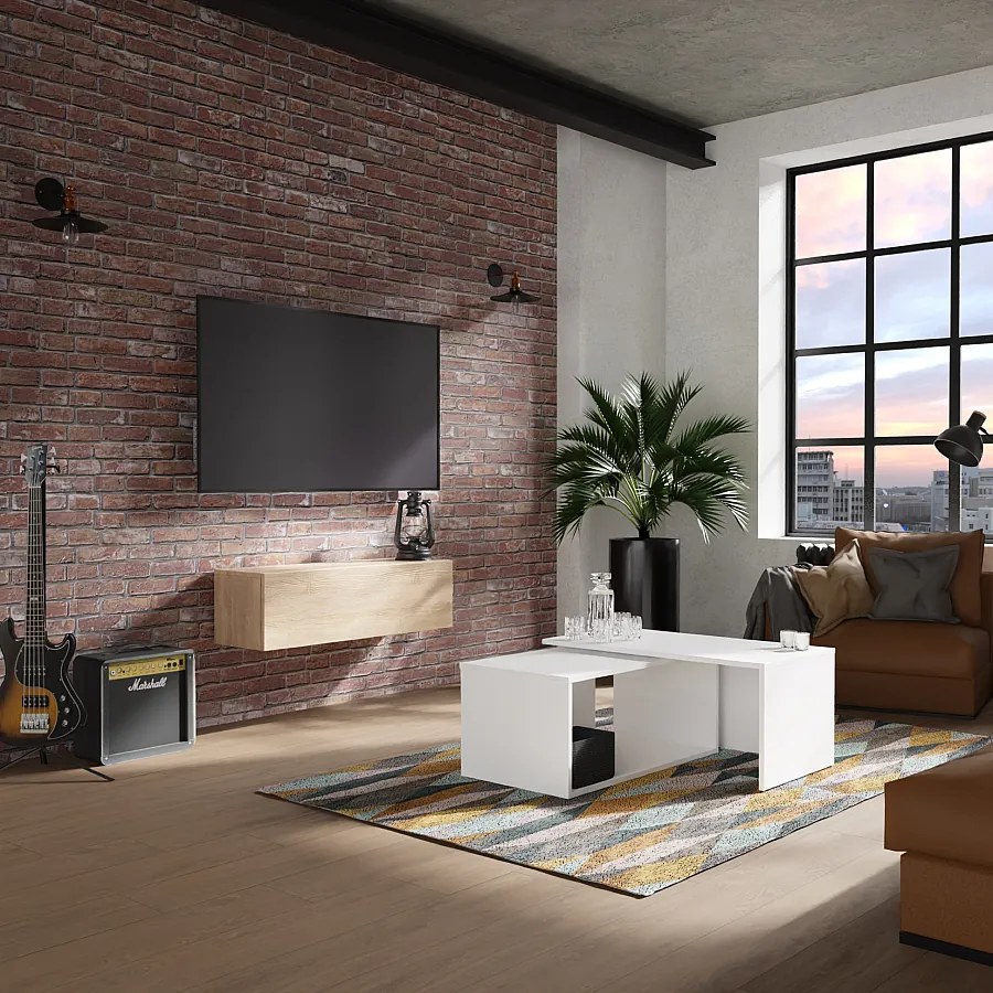 Szafka RTV 105 cm / 140 cm, wisząca, nowoczesna ława telewizyjna do salonu