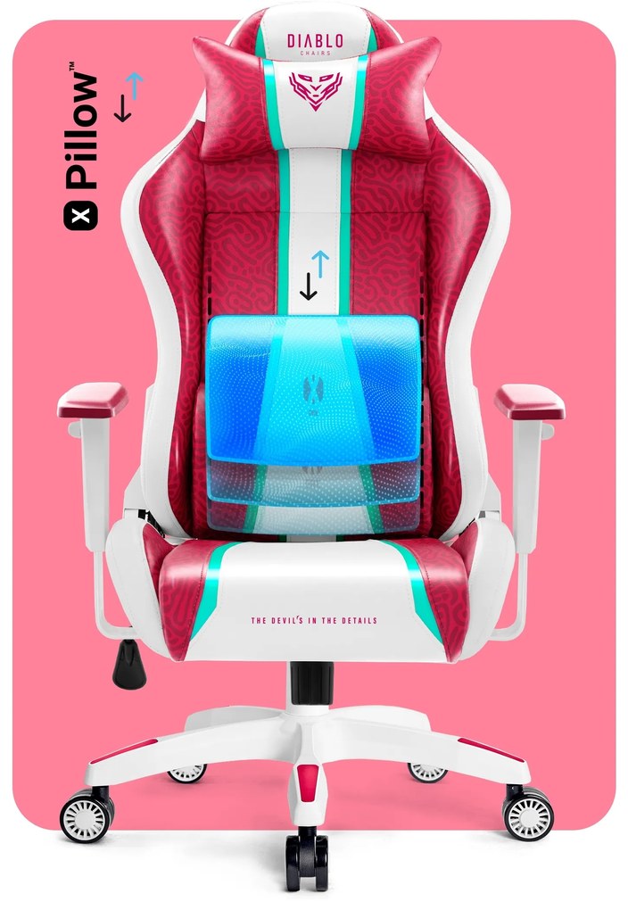 Fotel gamingowy Diablo X-One 2.0 Normal Size, Candy Rose
