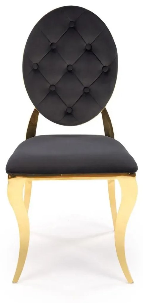Krzesło tapicerowane K556 VELVET czarne/złote HALMAR