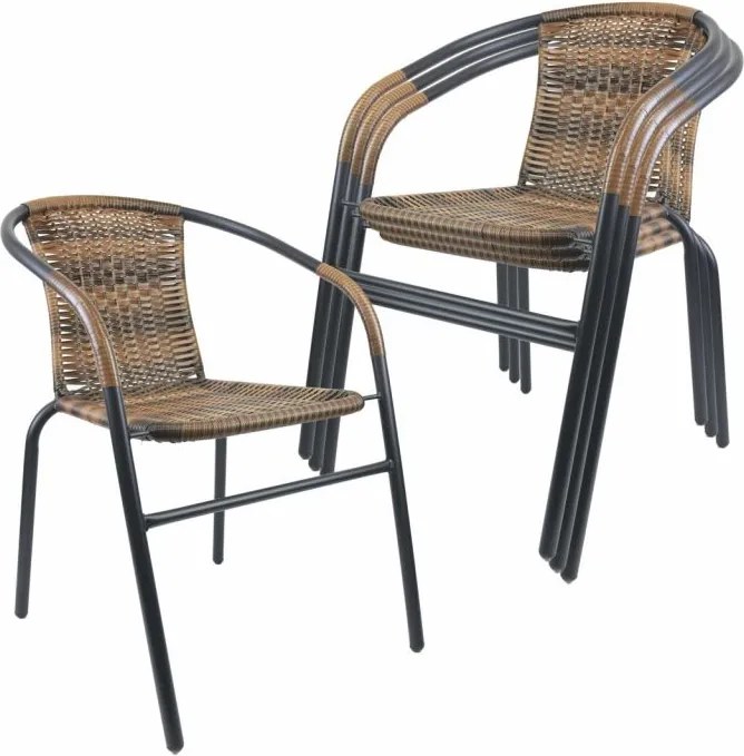 Zestaw krzeseł ogrodowych bistro, brązowe, 4 szt