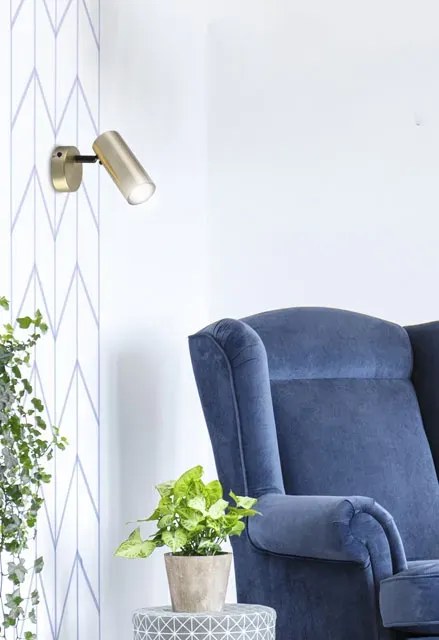 Kinkiet do wnętrza ścienny w stylu loft mosiądz T0-T03