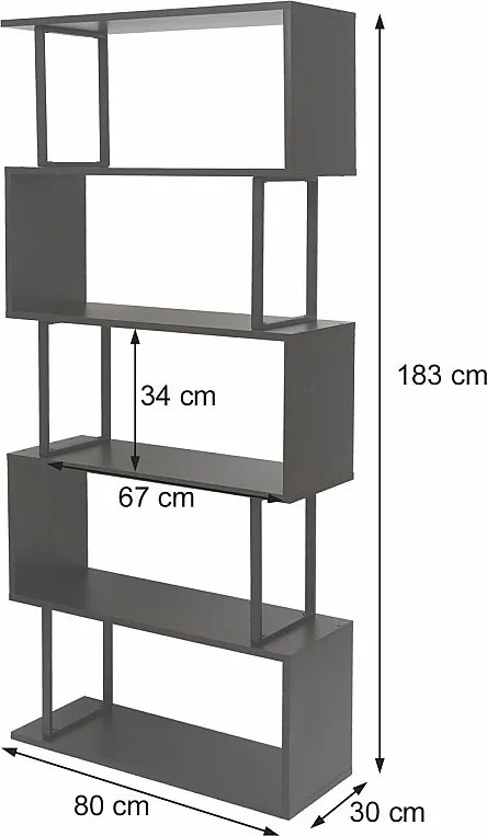 Półka MCW-A27,  szary, czarny metal