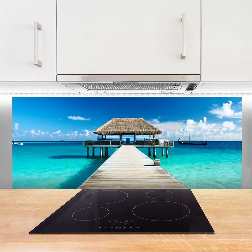 Panel Szklany do Kuchni Monumentalny Most Nad Cieśniną