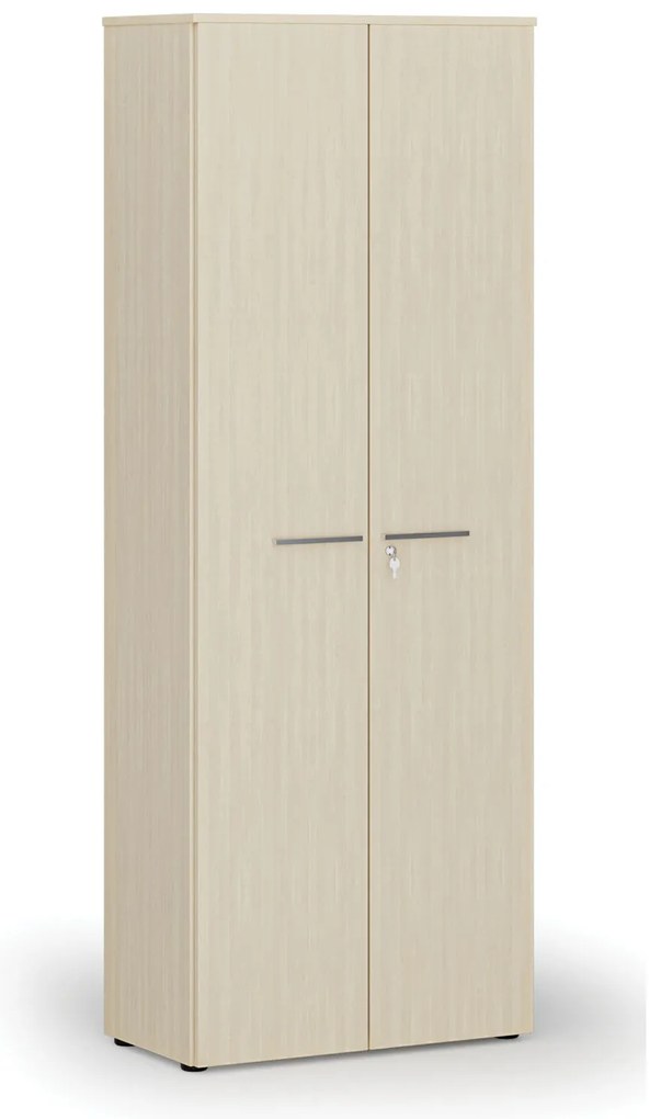 Szafa biurowa z drzwiami PRIMO WOOD, 800 x 420 x 2128 mm, brzoza