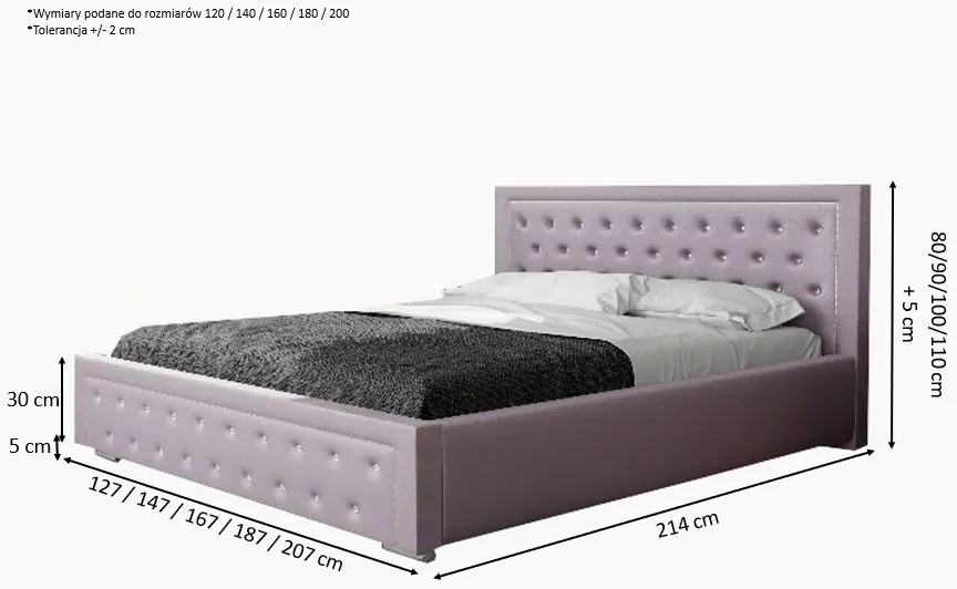 Łóżko sypialniane KATIA SLIM - 200x200