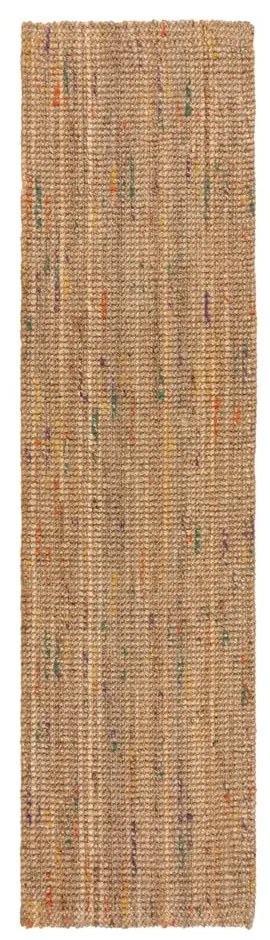 Chodnik z juty tkany ręcznie w naturalnym kolorze 60x230 cm Jute Boucle Multi – Flair Rugs